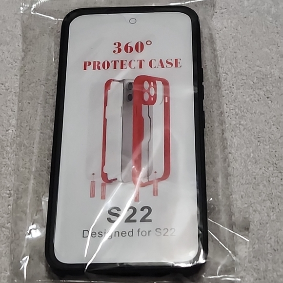 360° Protective Case for Samsung S22 - Black - Picture 1 of 2
